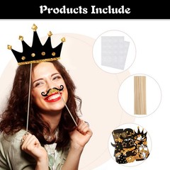 24 Pcs Funny Photo Booth Props Birthday Wedding Family Class Reunion Prom Dis…