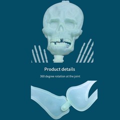 Halloween Luminous Human Skeleton Poseable Full Life Size Decoration Party Prop