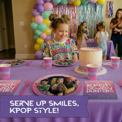 Kpop Demon Hunters Birthday Decorations | Kpop Demon Hunters Plates and Napkins,
