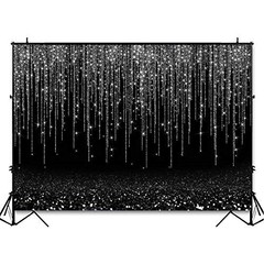 Black and Silver Backdrop Silver Black Prom Backdrop Black and Silver 7x5ft