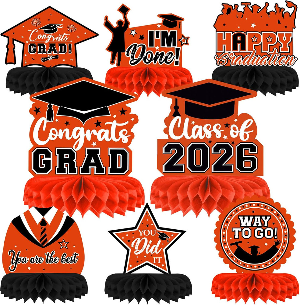 8 Pieces Class of 2026 Graduation Table Decorations – 2026 Congrats Grad Honeyco