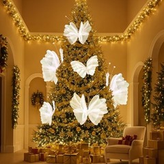 6 Pcs Giant Artificial Butterfly Party Decorations 20 Inch White Classic Style