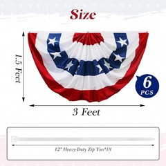 Celebrate with Style: 6 Pack American Flag Bunting 1.5×3 FT for Patriotic Events