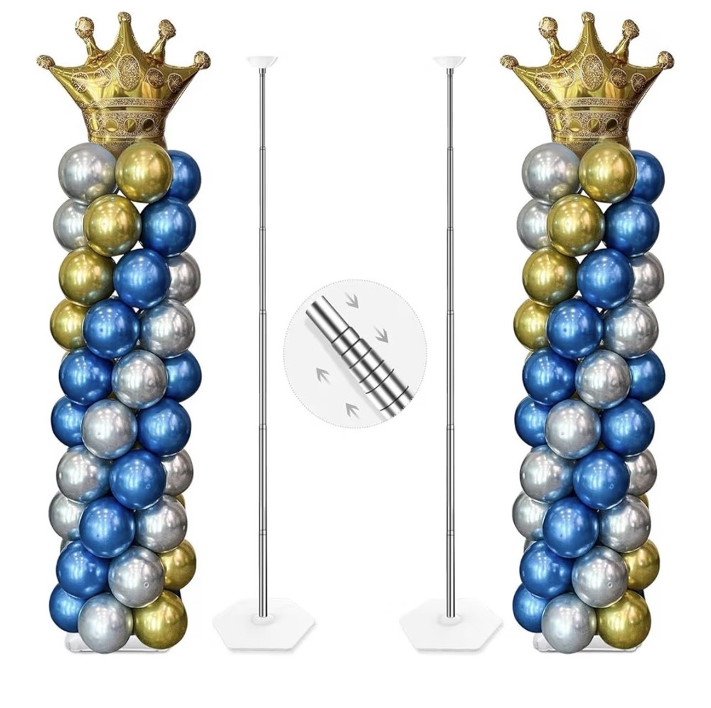Balloon Column Stand Kit Set of 2, 7 Feet Height Adjustable Balloon Tower Pillar