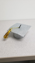 Sparkly Silver Glitter Graduation Cap Balloon Weight Holder | Grad Party Decor