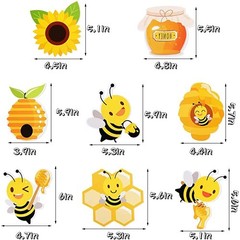 Honey Bumble Bee Hanging Swirl Decorations, 32PCS Bee Party Decorations Foil