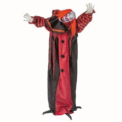 5 Ft. Animated Standing Black & Red Clown Halloween Decoration – ATC