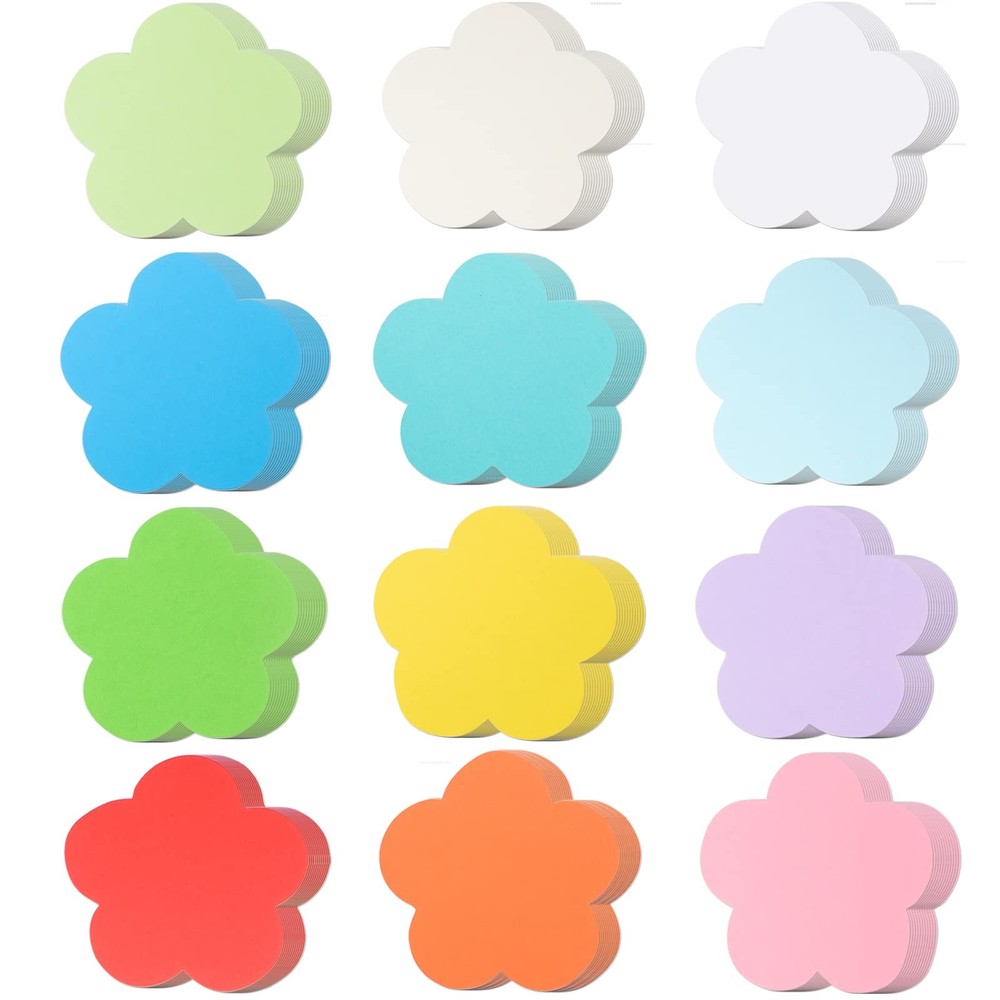144 PCS Large Assorted Color Paper Flower Cutouts DIY Kids Craft Party Decor