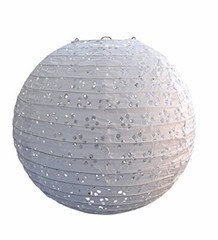 Quasimoon 16″ Round Eyelet Paper Lantern – White (10 PACK) by PaperLanternStore
