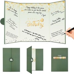 Green and Gold Birthday Decorations for Women Men, Creative Birthday Guest Si…