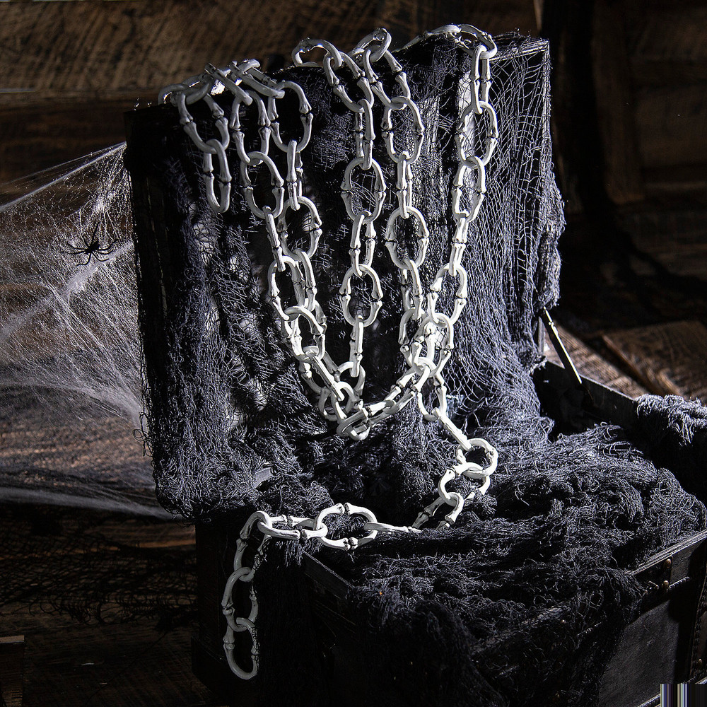 12 Ft. Grey Plastic Bone Link Chain Halloween Decoration – Morris Costumes