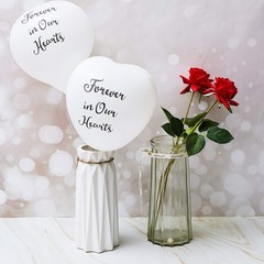 Sumind 60 Pieces Memorial Balloons Funeral Hearts Shape Remembrance Latex Bal…