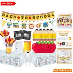 Back To School Party Decorations Set for 24 Guests, 195 Pieces, Classroom-Cut…