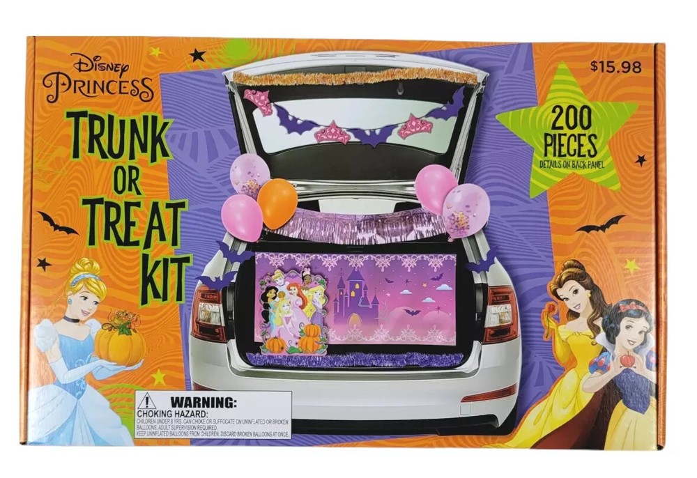 Disney Princess Halloween Trunk Or Treat 200 Pieces Kit Birthday Party Décor NEW