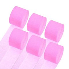 Crepe Paper Streamers 6 Rolls 492ft for Decor, Light Pink(1.8 in x 82 Ft/Roll)