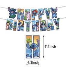 NEW Cartoon Lilo & Stitch Theme Birthday Party Decorate Supplies Set US Stock