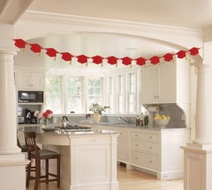 Graduation Decorations Class of 2026 Pre-Strung Glitter 9.84 feet, Red