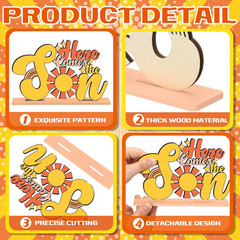 6 Pcs Here Comes the Son Baby Shower Decorations Retro Boho Party Centerpiece fo