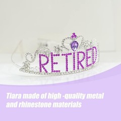 Elegant Purple & Silver Retirement Tiara & Sash Set – Perfect for Celebrations