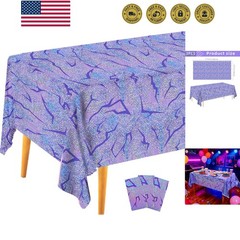 3PCS Demon Hunters Birthday Tablecloth Decorations, Purple Demon Energy Patte…