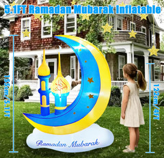 5FT Ramadan Inflatable Eid Mubarak Moon Cloud Star Mosque