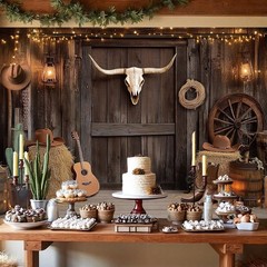 Western Cowboy Backdrop, Western Party Decorations Photography Background for…