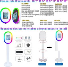 Portable Photo Booth for iPad 10.2″ 10.5″ 10.9″ 11″ 12.9″ 13″ RGB Ring Light