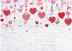 Durable 8x6ft Backdrop with Red Hearts Perfect for Valentine’s Celebrations