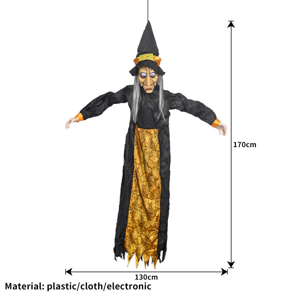Life Size Hanging Talking Witch – Animated Halloween Witch with Sound Activation