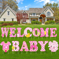 13 Pcs Baby Shower Yard Sign with Stakes, 12 Inch Its a Girl Lawn Garden Sign Ge