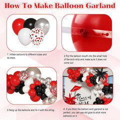 142Pcs Red and Black Balloon Garland Arch Kit, Class of 2026 Decorations Graduat