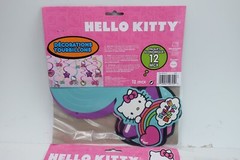 Hello Kitty Birthday Party Decoration 2 x 12 Piece Swirl & 8 Pack Invitation Set