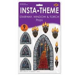 Beistle Stairway, Window & Torch Party Props