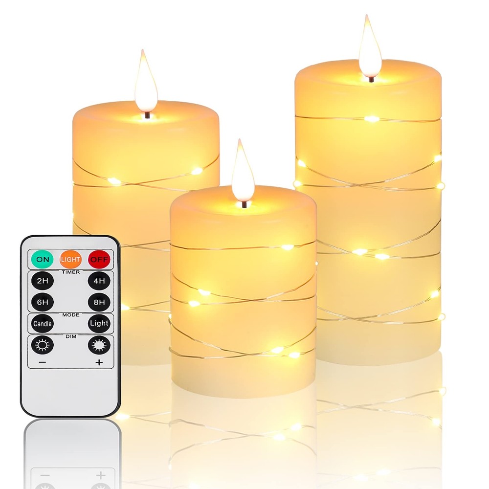 Flameless Candles With Remote, Battery Operated Candles LED Candles with stri…