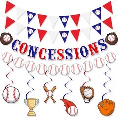 Baseball Party Decorations Baseball Concessions Banner Triangle Bunting