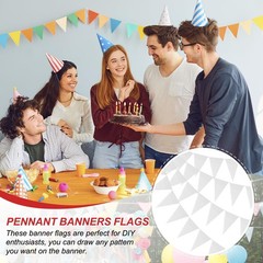 Pennant Banner Flags 100ft, 60 Pcs String Hanging Triangle Bunting DIY Flags …