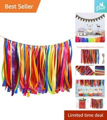 DIY Adjustable Ribbon Tassel Garland – 7 Color Hanging Decoration for Any Party