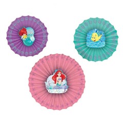 The Little Mermaid Ariel Party Fan Decorations 3pk «Dream Big» Party Supplies