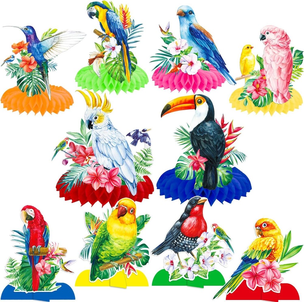 Tropical Bird Honeycomb Centerpieces Tropical Bird Party Decorations 12Pcs Ha…