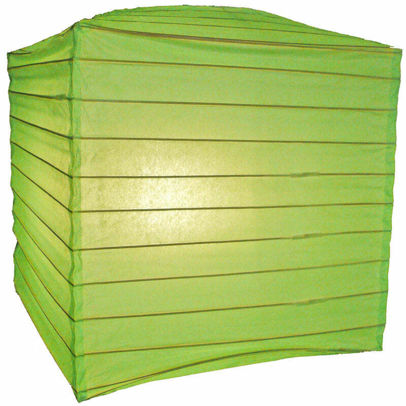 Quasimoon 10″ Light Lime Square Shaped Paper Lantern by PaperLanternStore