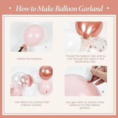 Rose Gold Birthday Decorations for Women with White Pink Rose Gold Balloons