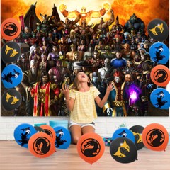 Mortal Kombat Party Supplies Birthday Decor Set Balloons Cake Toppers Banner