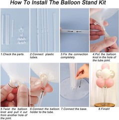 7 Sets Balloon Stand Kits, Clear Balloon Holder for Table