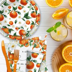 HIPVVILD Little Cutie Baby Shower Decorations Tableware, Fruit Orange