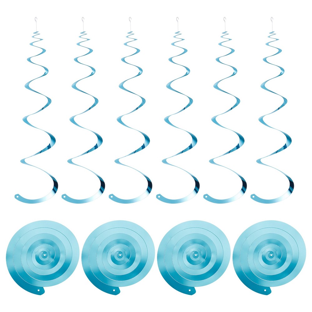 30 Pcs Light Blue Party Hanging Single Strip with Hang Tag String,Hook
