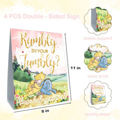 4PCS Winnie Table Sign Centerpieces, the Pooh Baby Shower Decorations,Baby Showe