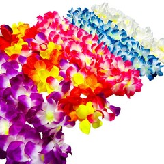 5PCS Vibrant Hawaiian Flower Leis for Luau Parties – Tropical Party Decoratio…