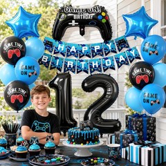 12th Birthday Decorations for Boys,Video Game Birthday Party Decoration with …