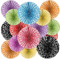 18 PCS Pastel Textured Round Composition Notebook Paper Fans Classroom Decor