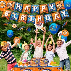 161 Pcs Dart War Battle Zone Party Decoration Gun Plates Balloons Cake Topper